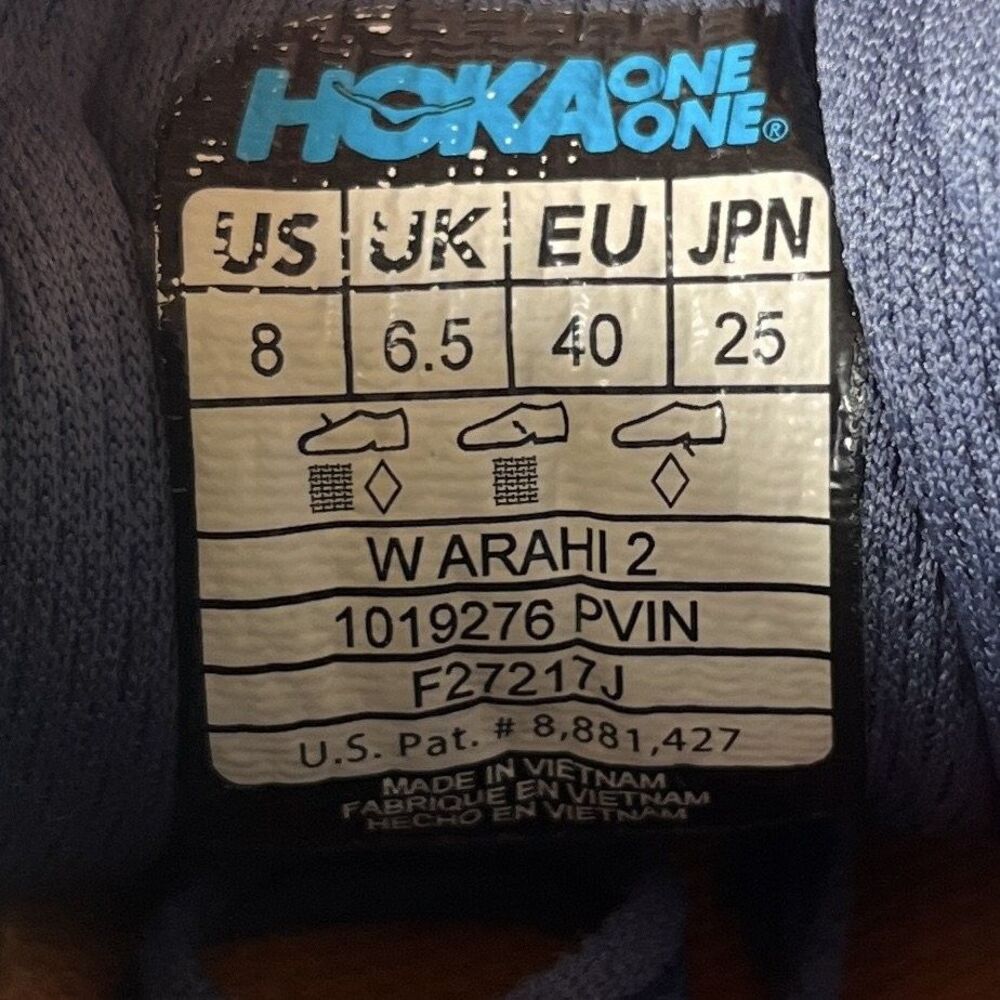 Hoka One One Arahi 2 Womens 8 Blue Teal Running Sneakers 1019276 PVIN - Picture 2 of 10